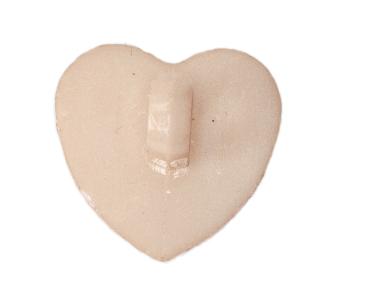 Kids button as heart out plastic in beige 14 mm 0,55 inch